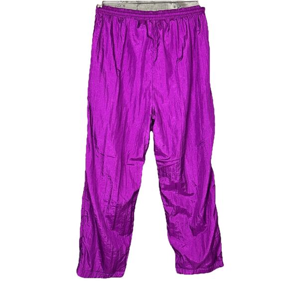 VTG 90s Lavon XL Track Suit Jacket Pants Windbreaker Retro Purple Teal Shiny Ski - Picture 11 of 16